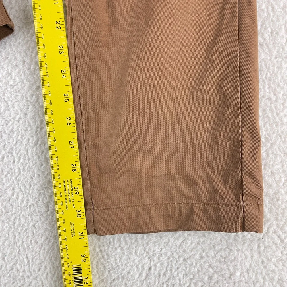 Bridge & Burn Brown Organic Cotton Chino Pants Mens Straight Leg Casual Size 32R